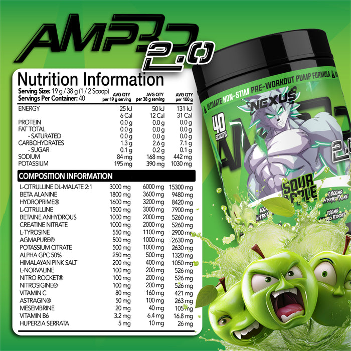 AMP3D 2.0 Non-Stim Pre Workout by Nexus Sports Nutrition