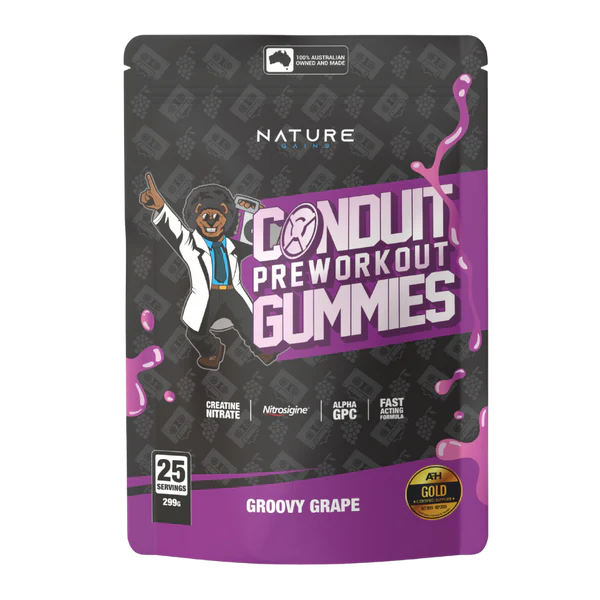 Conduit Pre Workout Gummies (Updated Formula) by Nature Gains