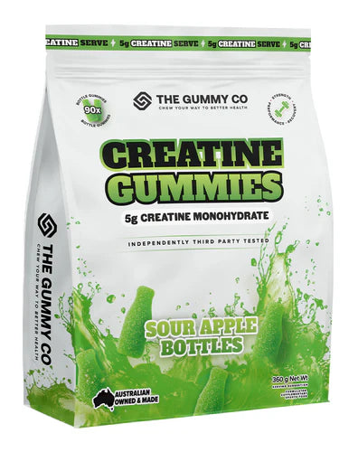 Package of Creatine Gummies with green and white design