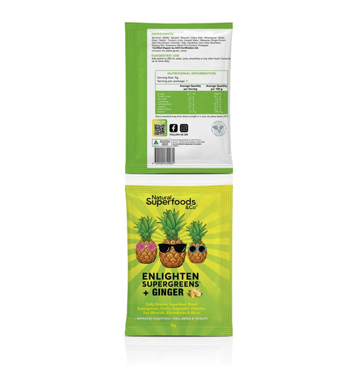 Enlightened Supergreens Sample Sachet by Natural Superfoods and Co at Supplements Central.webp