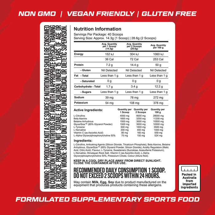 Ultimate Non-Stim Pump Pre Workout by Gorilla X Labs