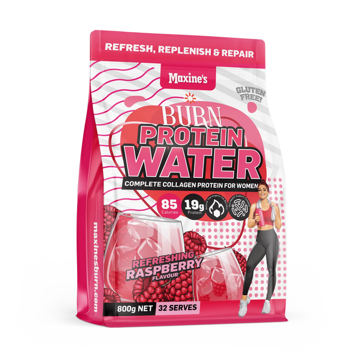 Maxines Burn Protein Water Refreshing Raspberry 800g at Supplements Central