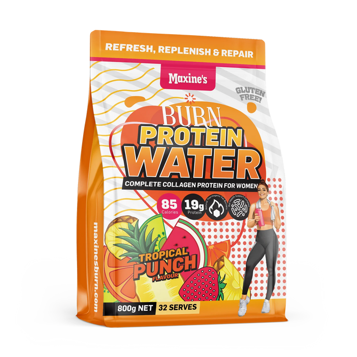 Maxines Burn Protein Water Tropical Punch 800g at Supplements Central