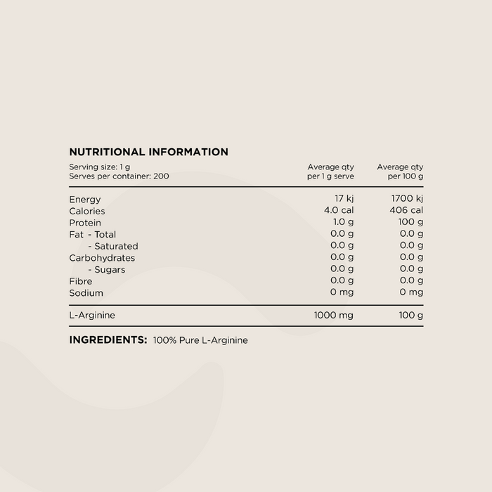 100% Pure L-Arginine by Switch Nutrition