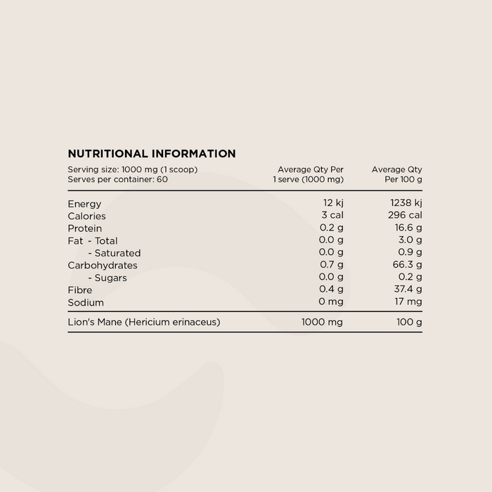 Lions Mane Organic Powder by Switch Nutrition