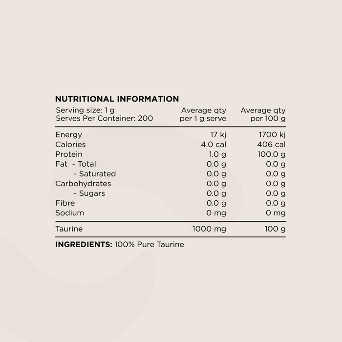 100% Pure Taurine by Switch Nutrition