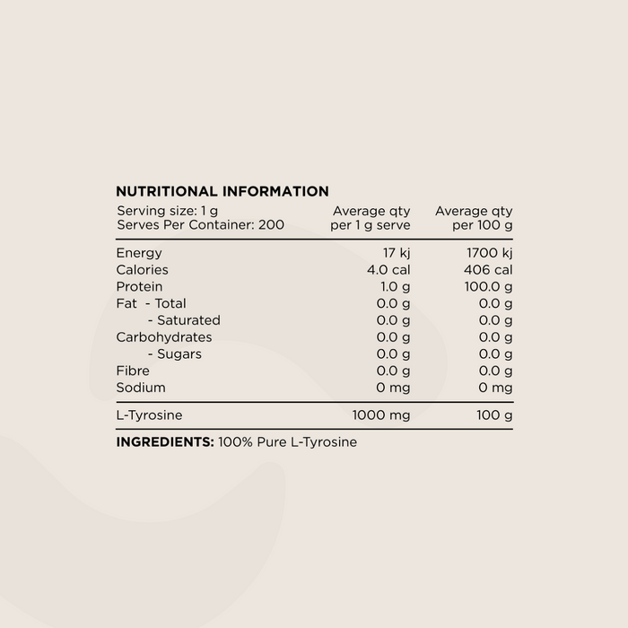 100% Pure L-Tyrosine by Switch Nutrition