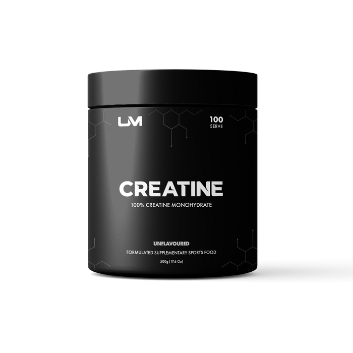 Black container of creatine supplement with UM Branding Sports Supplement, related to UM Sports and previous Urban Muscle Supplements