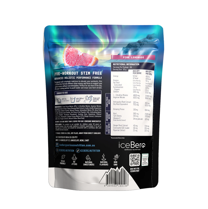 Pre Workout Non-Stim by Iceberg Serious Nutrition