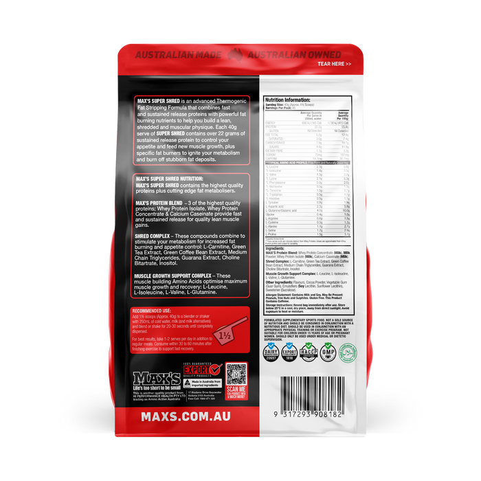 Pro Series SuperShred Thermogenic Protein Powder by Maxs