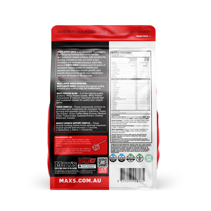 Pro Series SuperShred Thermogenic Protein Powder by Maxs