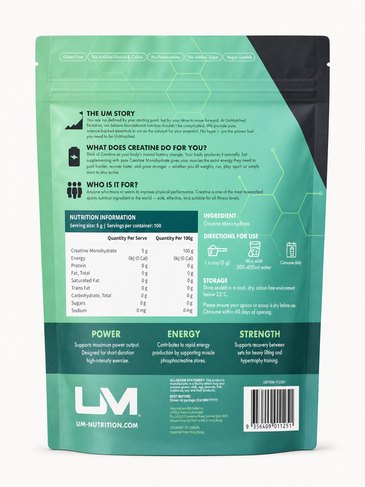 Creatine Monohydrate by UnMatched Nutrition
