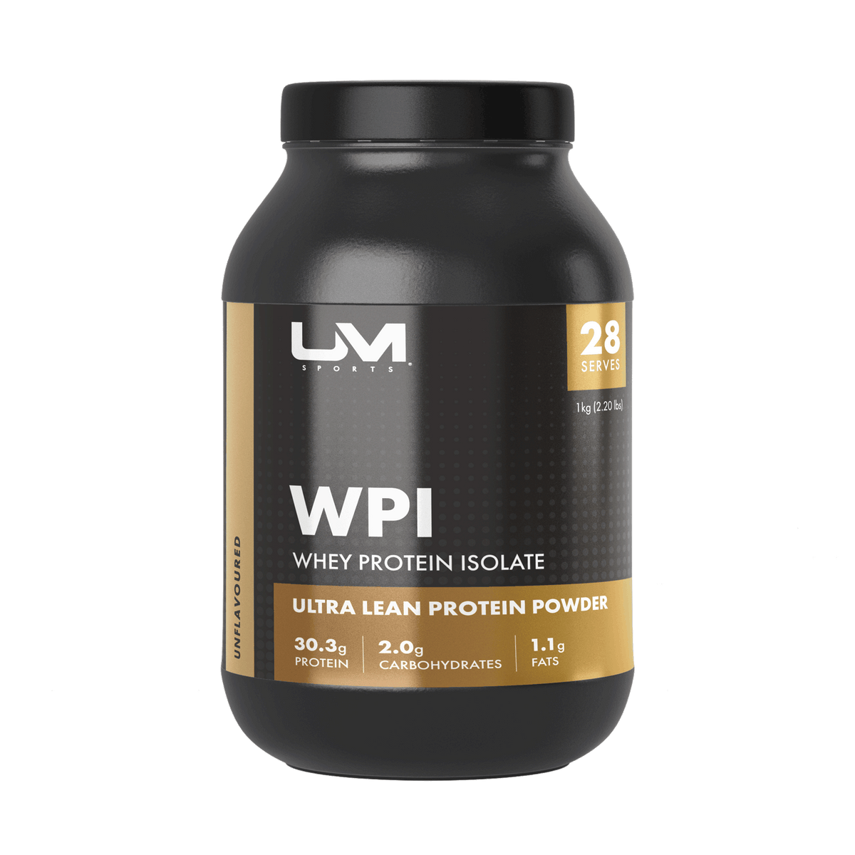 100% Whey Protein Isolate (WPI) Unflavoured by UM Sports — Supplements ...